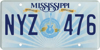 MS license plate NYZ476