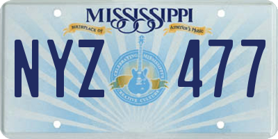MS license plate NYZ477