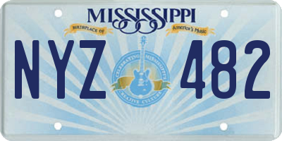 MS license plate NYZ482