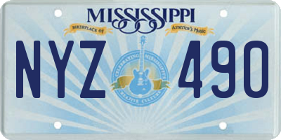MS license plate NYZ490