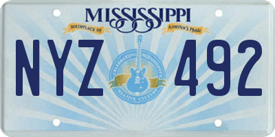 MS license plate NYZ492