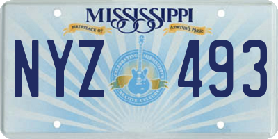 MS license plate NYZ493