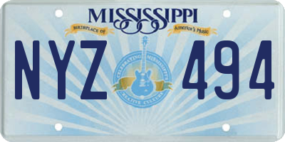 MS license plate NYZ494