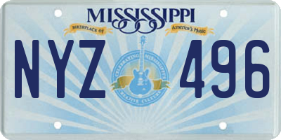 MS license plate NYZ496