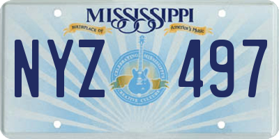 MS license plate NYZ497