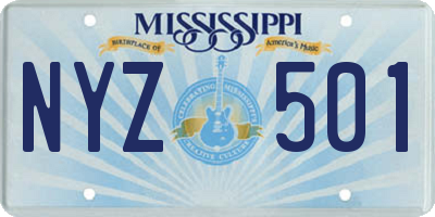 MS license plate NYZ501