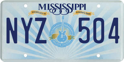 MS license plate NYZ504