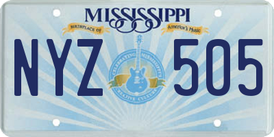 MS license plate NYZ505