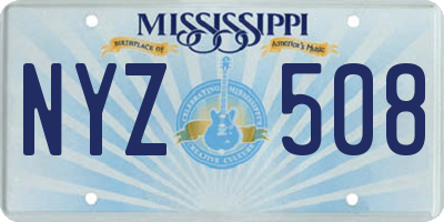 MS license plate NYZ508