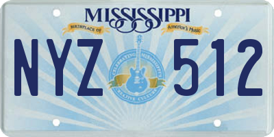 MS license plate NYZ512