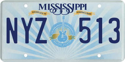 MS license plate NYZ513