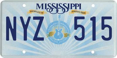 MS license plate NYZ515