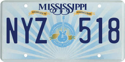 MS license plate NYZ518
