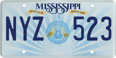 MS license plate NYZ523