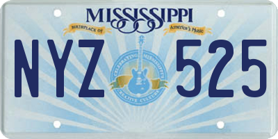 MS license plate NYZ525