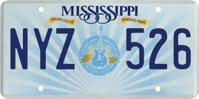 MS license plate NYZ526