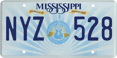 MS license plate NYZ528