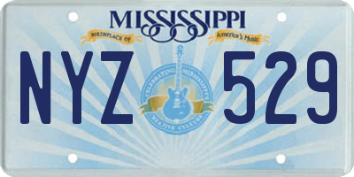 MS license plate NYZ529