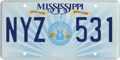 MS license plate NYZ531