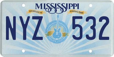 MS license plate NYZ532