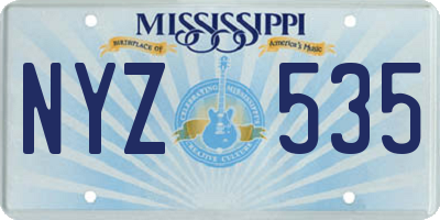 MS license plate NYZ535