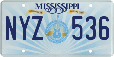 MS license plate NYZ536