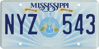 MS license plate NYZ543