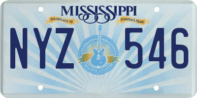 MS license plate NYZ546