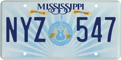 MS license plate NYZ547