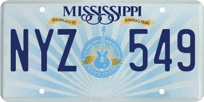 MS license plate NYZ549