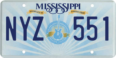 MS license plate NYZ551