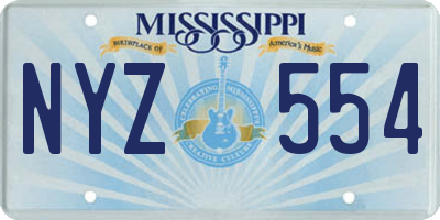MS license plate NYZ554