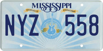 MS license plate NYZ558