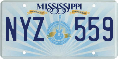 MS license plate NYZ559