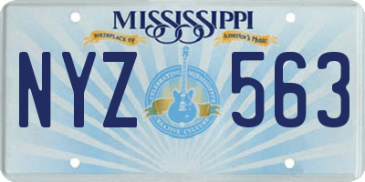 MS license plate NYZ563