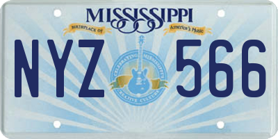 MS license plate NYZ566