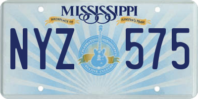 MS license plate NYZ575