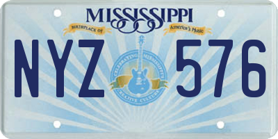 MS license plate NYZ576