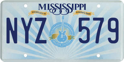 MS license plate NYZ579