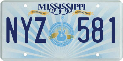 MS license plate NYZ581