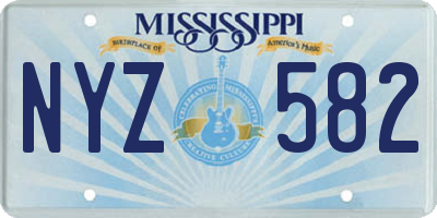 MS license plate NYZ582