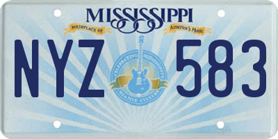 MS license plate NYZ583