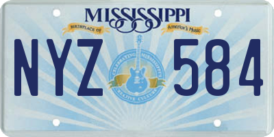 MS license plate NYZ584