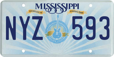 MS license plate NYZ593
