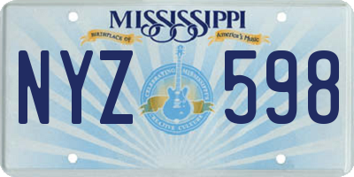 MS license plate NYZ598