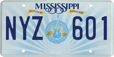 MS license plate NYZ601