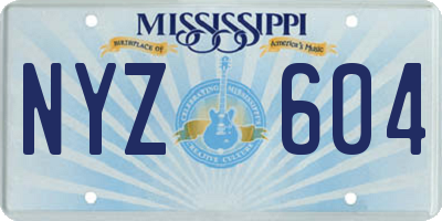 MS license plate NYZ604