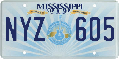 MS license plate NYZ605