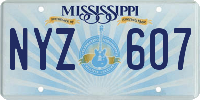 MS license plate NYZ607