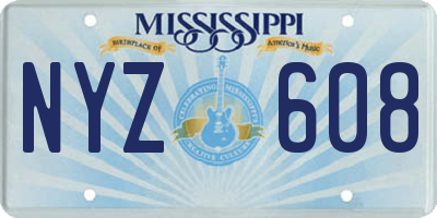 MS license plate NYZ608